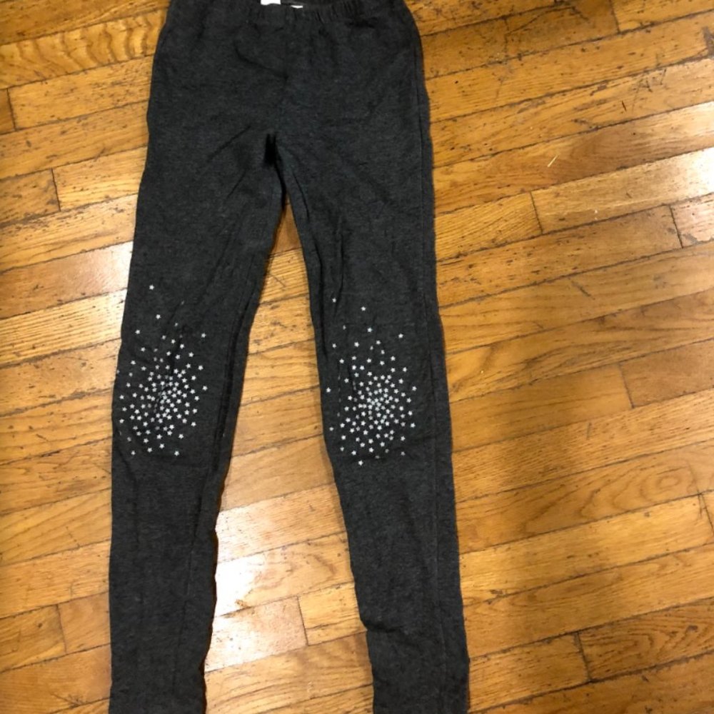 Gap Kids Leggings; Silver Star Design on Knees XXL